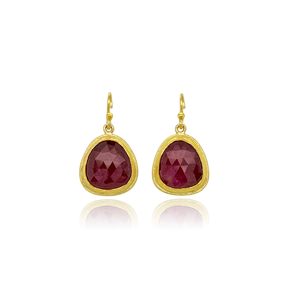 Rose Cut Ruby earrings