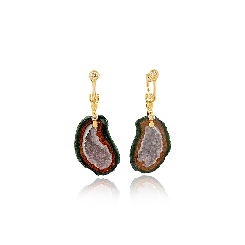 "Tabasco" Geode Cleaved Earrings
