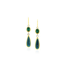 oval and pear shaped tourmaline earrings