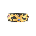 Hinged Flower Cuff with Multi-Color Sapphires and Diamonds