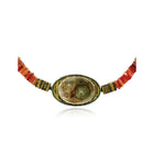 Mexican Fire Opal and Pyrite Sun Necklace