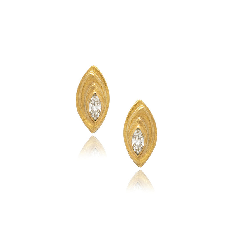 4 Tiered Navette Diamond Earrings