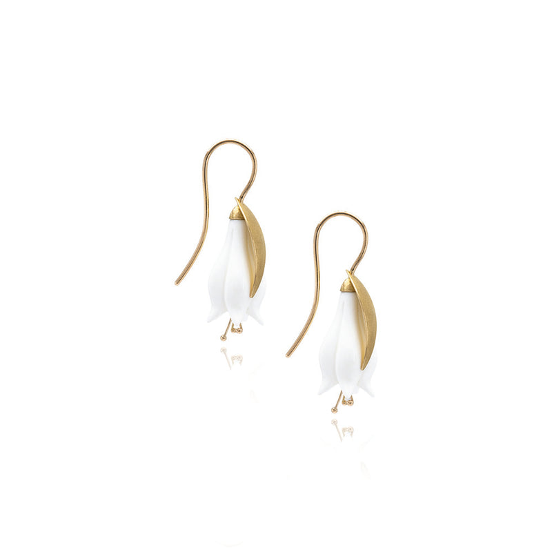 White Opal Blossom Earrings
