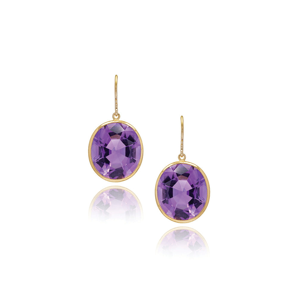 large amethyst drop earrings