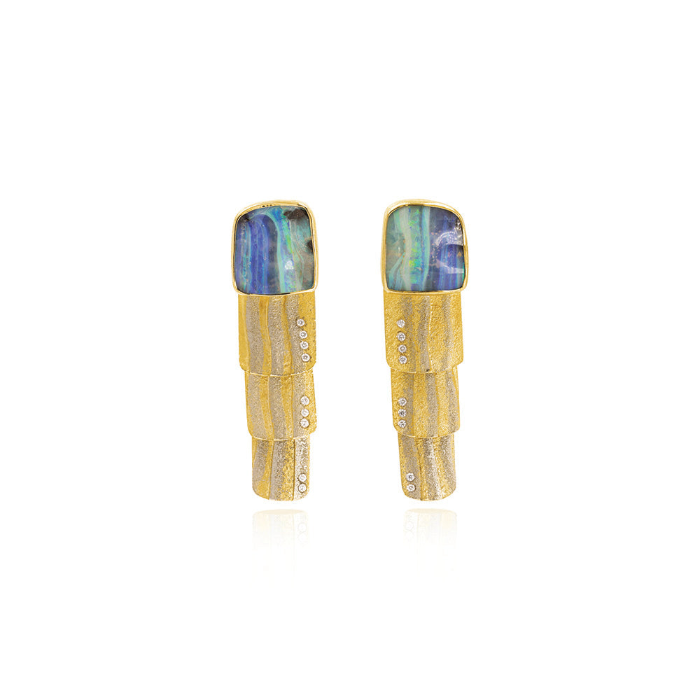 under the sea boulder opal earrings