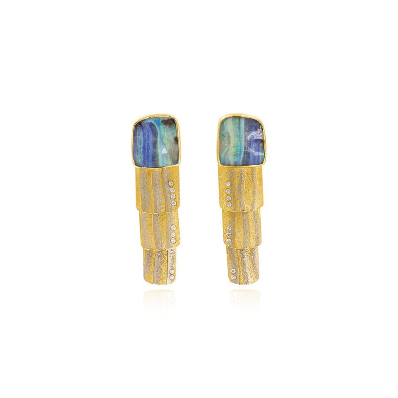 "Under the Sea" Australian Boulder Opal Earrings