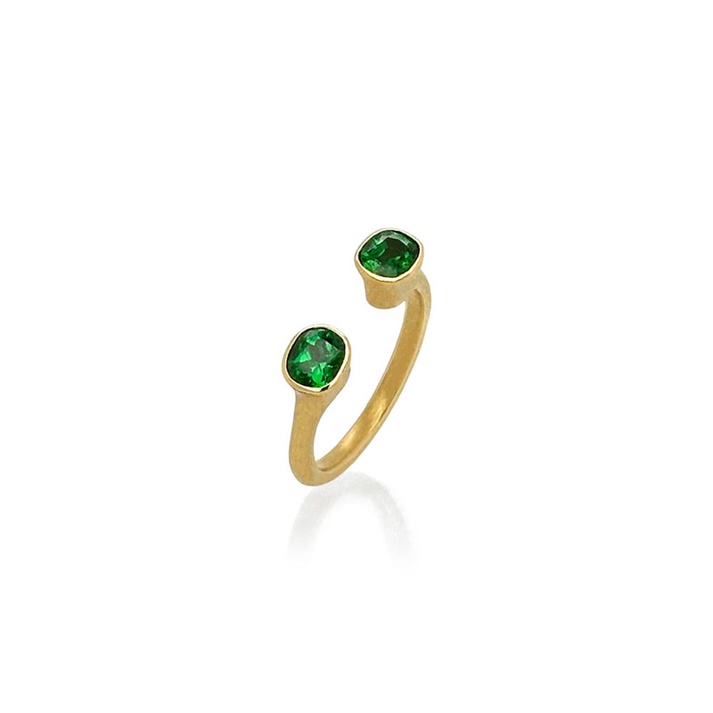 Double Tsavorite Garnet Ring