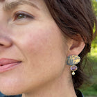 triple tiered amethyst earrings