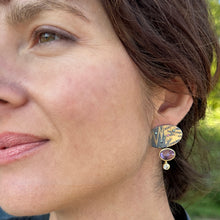 triple tiered amethyst earrings