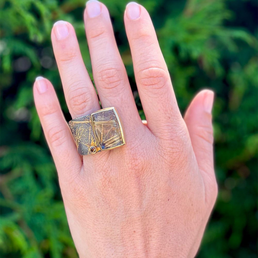 rutilated quartz ring
