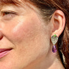 amethyst heart "kite" Earrings