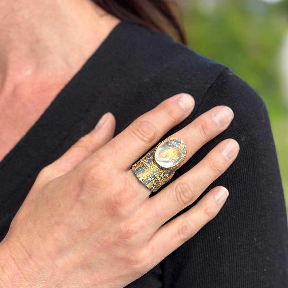 Quartz Crystal in Quartz Ring