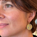 Vertical Stripe Disc Earrings