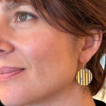 Vertical Stripe Disc Earrings