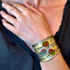 watermelon tourmaline cuff bracelet