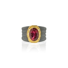 Pink Oval Rubellite Tourmaline Ring with Diamonds