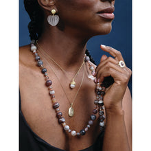 Acorn Necklace with South Sea Pearl and Diamond Briolette
