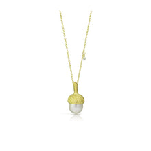 Acorn Necklace with South Sea Pearl and Diamond Briolette