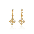 Fleur de lis diamond drop earrings