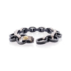 Hand-Forged, Mixed Link Bracelet in Platinum and Oxidized Sterling Silver