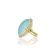 aquamarine and fancy diamond ring