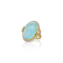aquamarine and fancy diamond ring