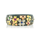 multi-flower hinged bangle bracelet