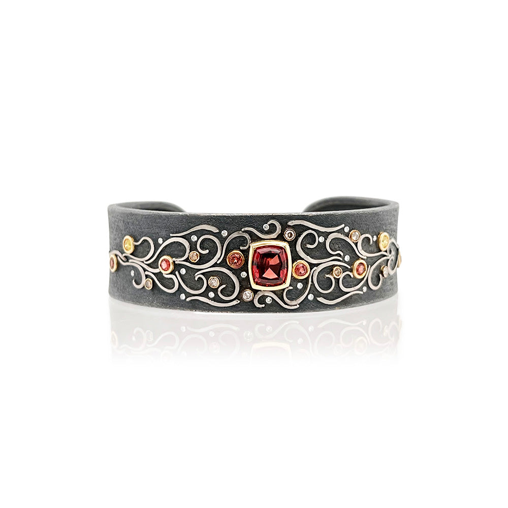 garnet, sapphire and diamond bracelet