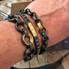 Spiral-Patterned, Oxidized Silver Chain with 18K Link
