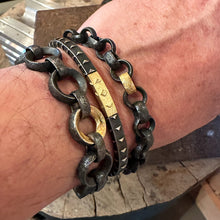 Spiral-Patterned, Oxidized Silver Chain with 18K Link