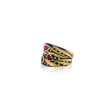 18K Gold, Diamond and Marquise Ruby Ring