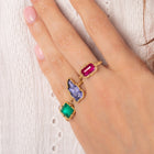 Carved Tanzanite Leaf Ring