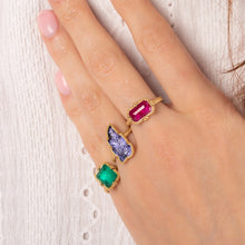 Carved Tanzanite Leaf Ring
