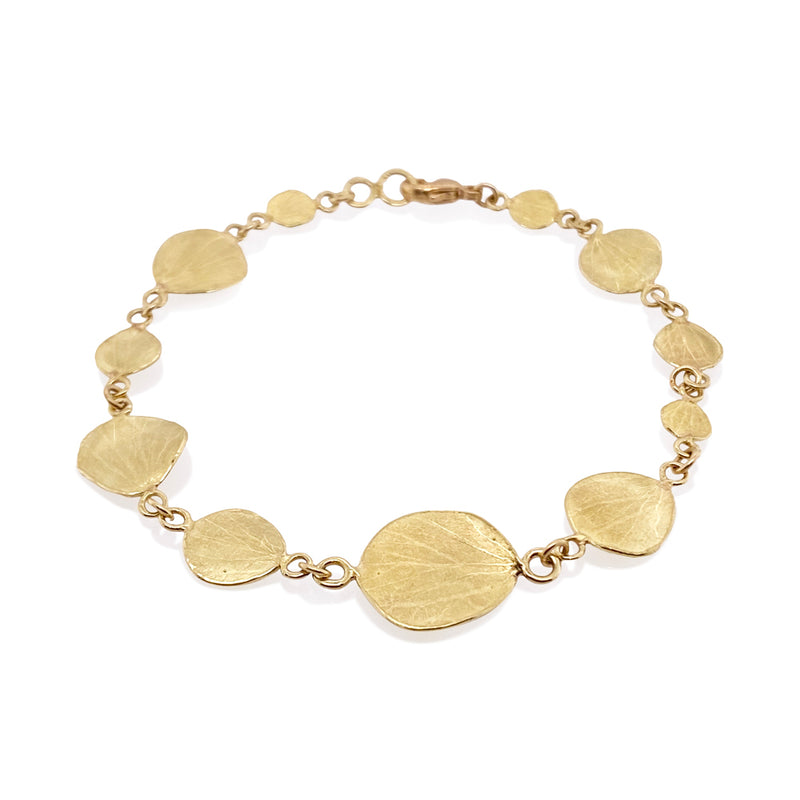 Long Petal Link Bracelet in 18K