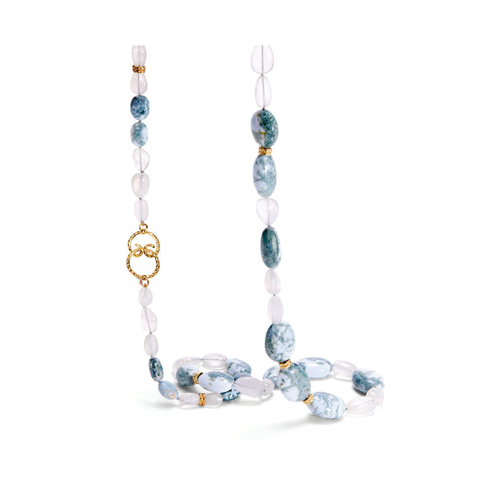 moonstone, opal and diamond necklace