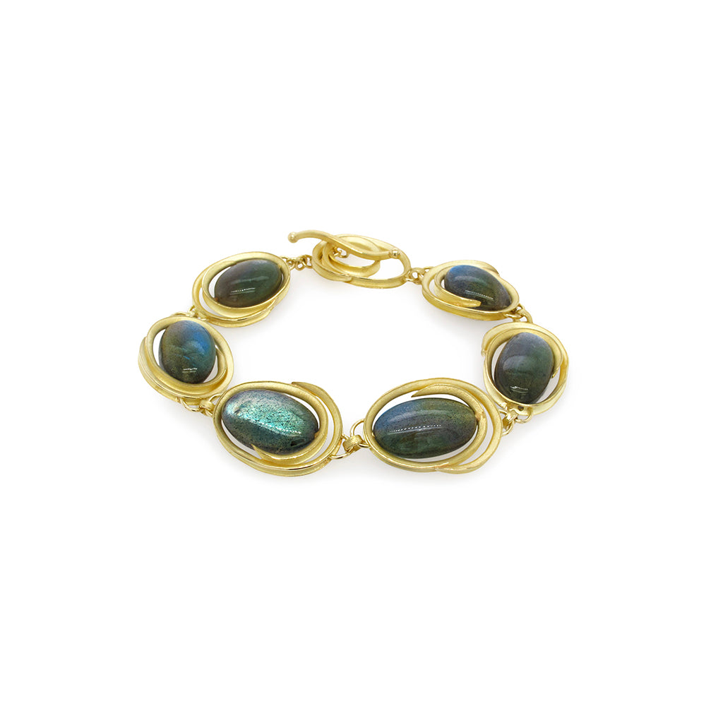 Oval Swirl Labradorite Bracelet