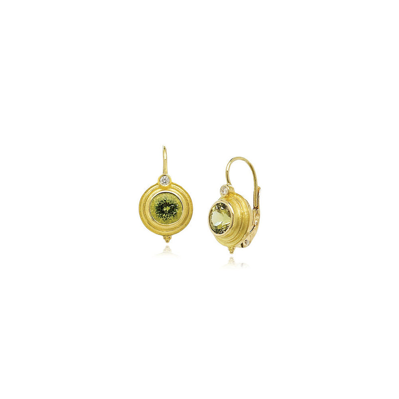 Green/Gold Mali Garnet Earrings