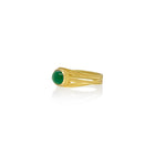 3 ribbon ring with cabochon emerald