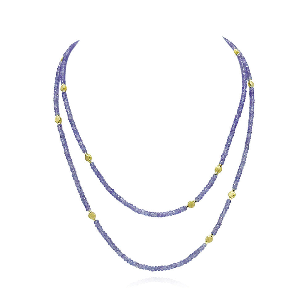 5 wrap tanzanite beaded bracelet/necklace
