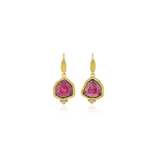 watermelon slice earrings with surround and diamonds