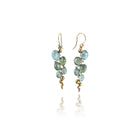 small caviar earrings in moss aquamarine