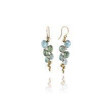 small caviar earrings in moss aquamarine