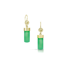 chrysoprase cylider earrings