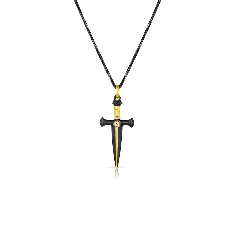 Dagger Pendant with Diamond