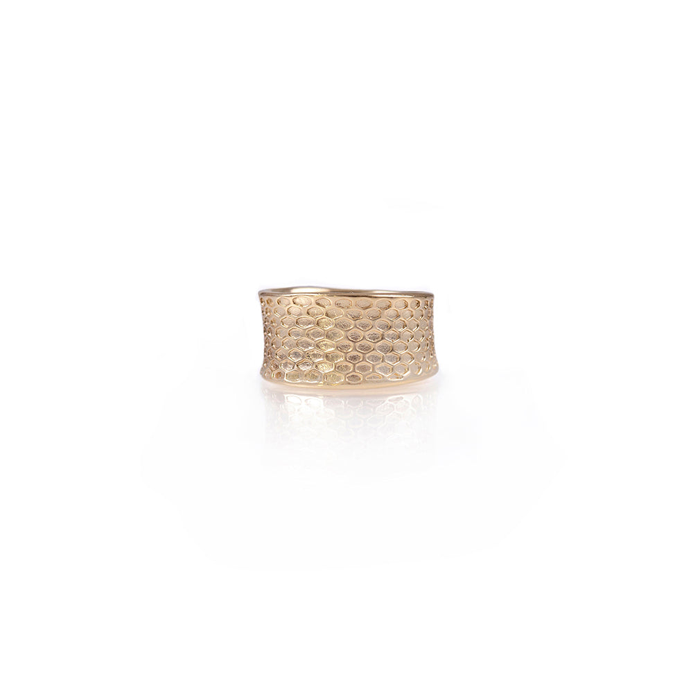 Exterior Snakeskin Cigar Band in 14K Yellow Gold