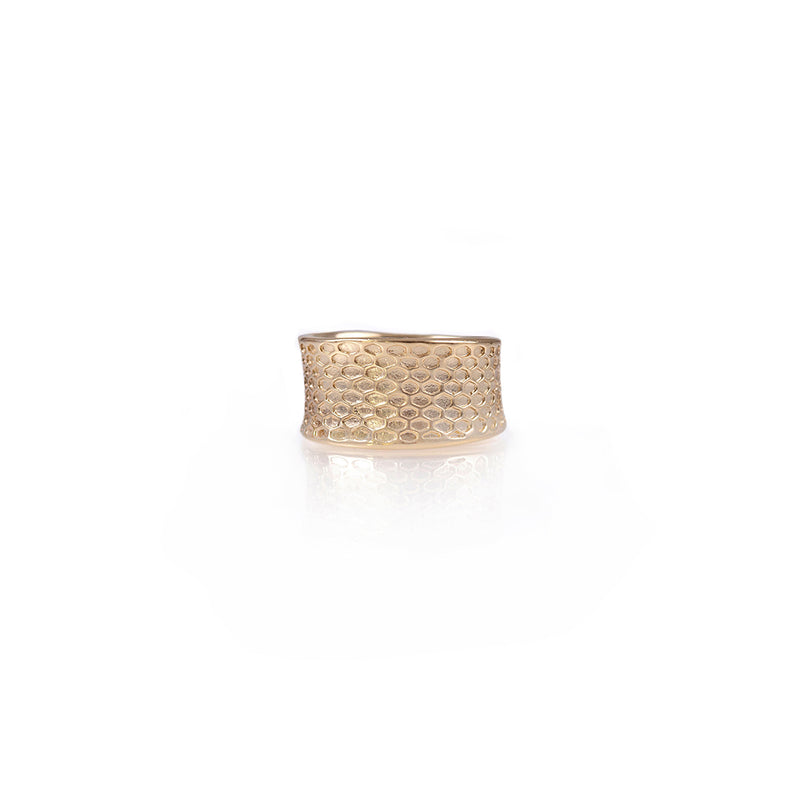 Exterior Snakeskin Cigar Band in 14K Yellow Gold
