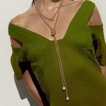Cabo Chain Lariat Necklace with Pavé Drops