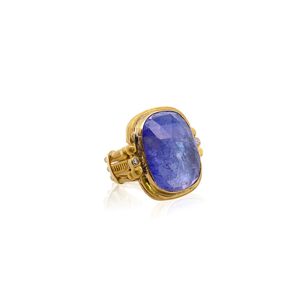 rosecut tanzanite ring
