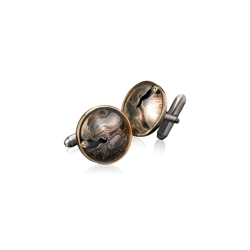 Mokume Gane "Canyon" Cuff Links
