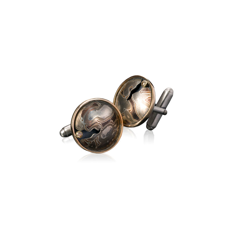 Mokume Gane "Canyon" Cuff Links